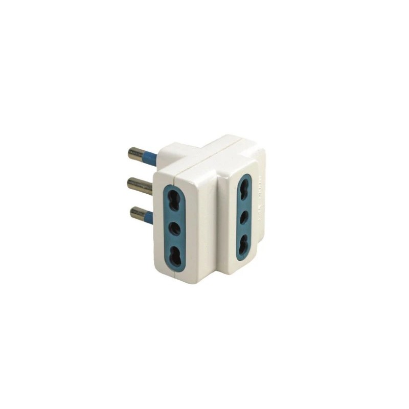 ADATTATORE TRIPLO SP.16A 2P+T BIP BIANCO 