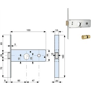 SERRATURA INFILARE CON MANDATA MG 801602