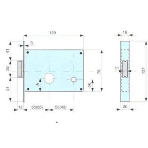 SERRATURA MG 313550 PER FASCE CIL. TONDO 26 mm