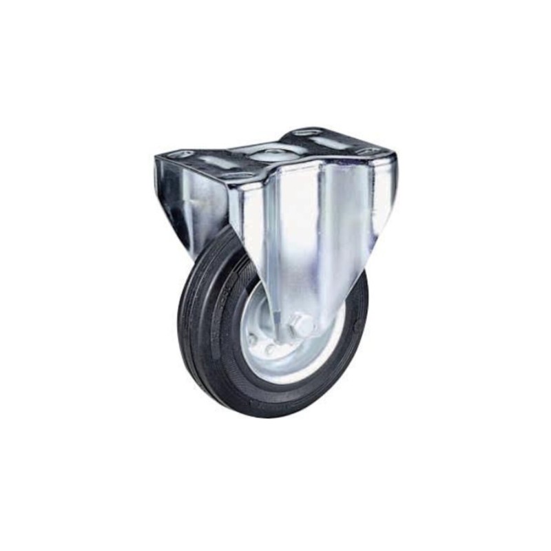 RUOTA FISSA GOMMA NERA EFBS