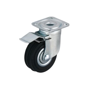 RUOTA GIREV. CON FRENO GOM.NERA