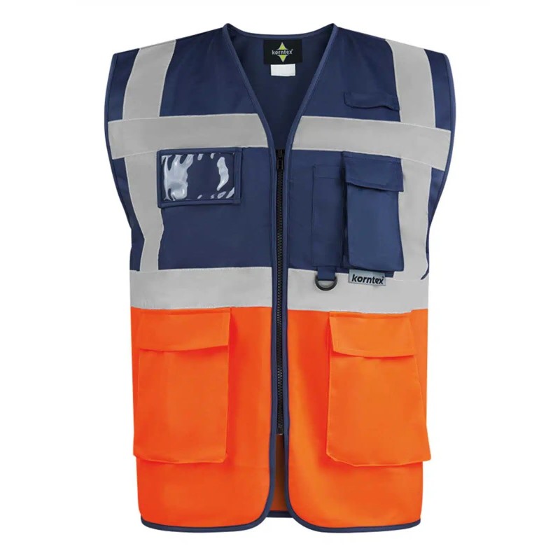 GILET ALTA VISIBILITA' ARANCO-BLU