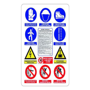 CARTELLI PER CANTIERI-PONTEGGI 12 SIMBOLI POLIONDA