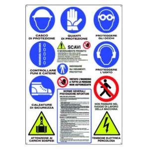 CARTELLI PER CANTIERI-SCAVI 12 SIMBOLI POLIONDA