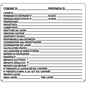 CARTELLI PER CANTIERI CONCESSIONE EDILIZIA