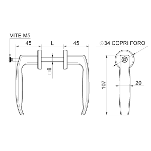 MANIGLIA C/VITE IN TESTA 
